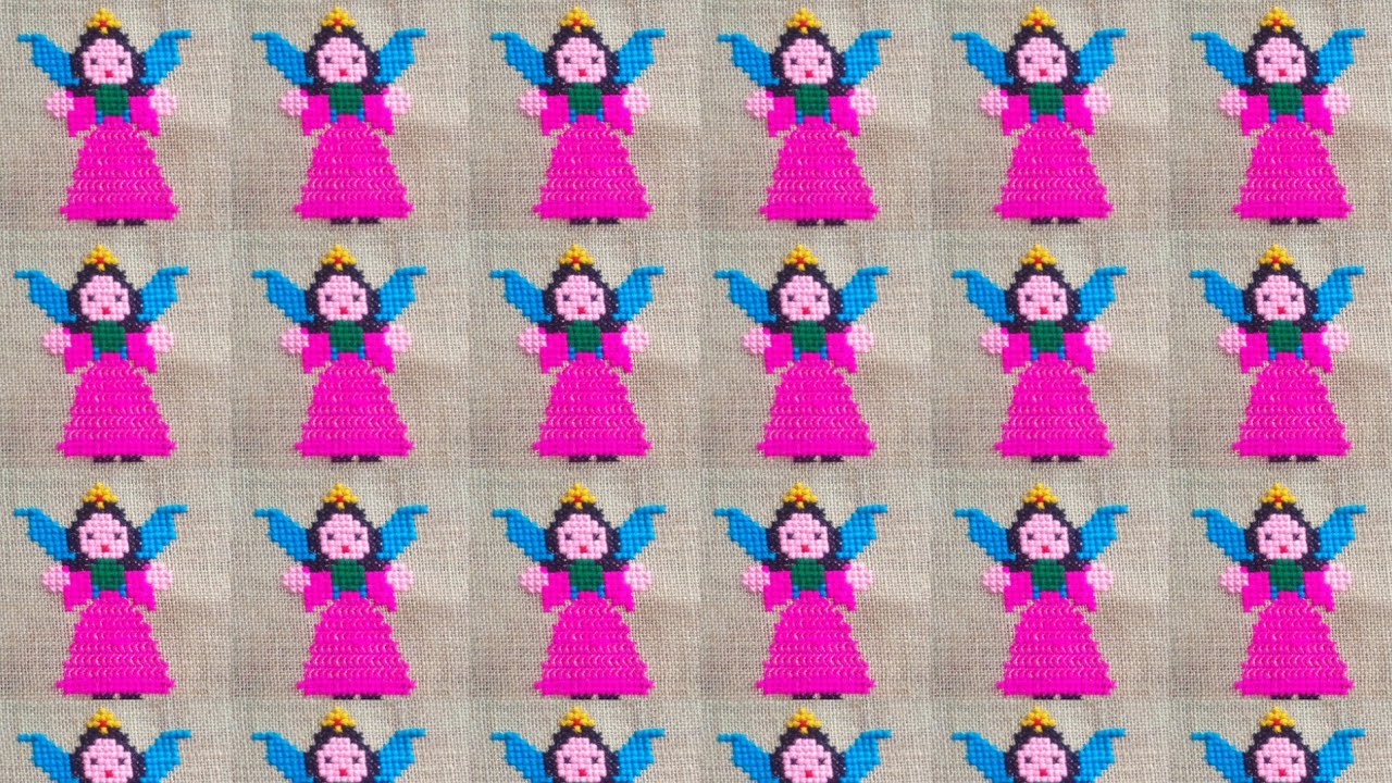Ason design. Cross stitch 👼 Angel. Woolen vorat ason design. Woolen door mat/carpet/rugs /making .