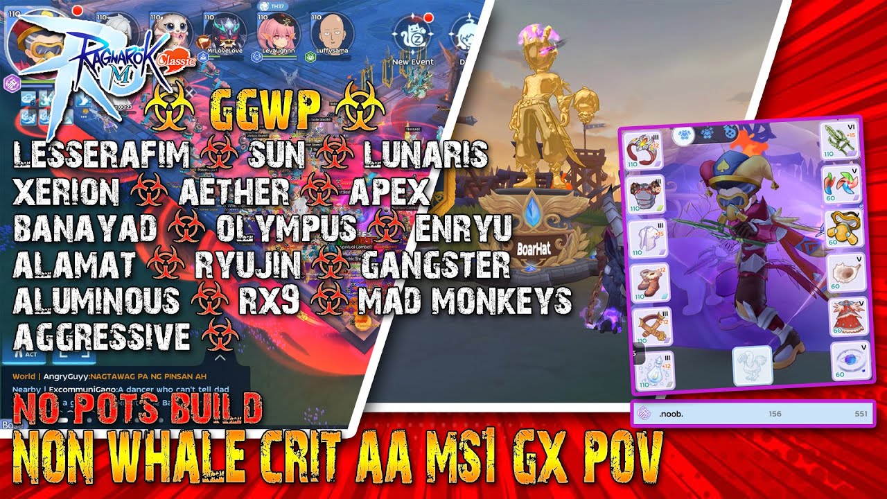 Ragnarok M: Classic - No Pots GVG Build GX, Pre End game Non-Whale Crit AA MS1 GX POV