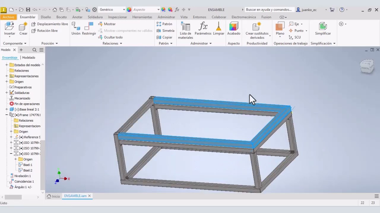 ASADOR EN ESTRUCTURA METÁLICA | PARTE 2 | AUTODESK INVENTOR | SIN AUDIO
