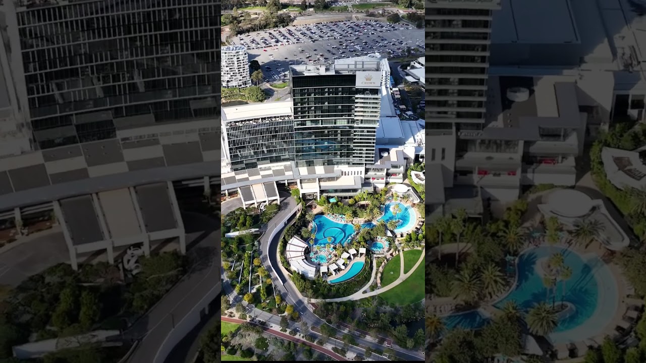 Crown casino in Perth looking amazing in the sun 🌞 #visitperth #perth #crown #casino #drone