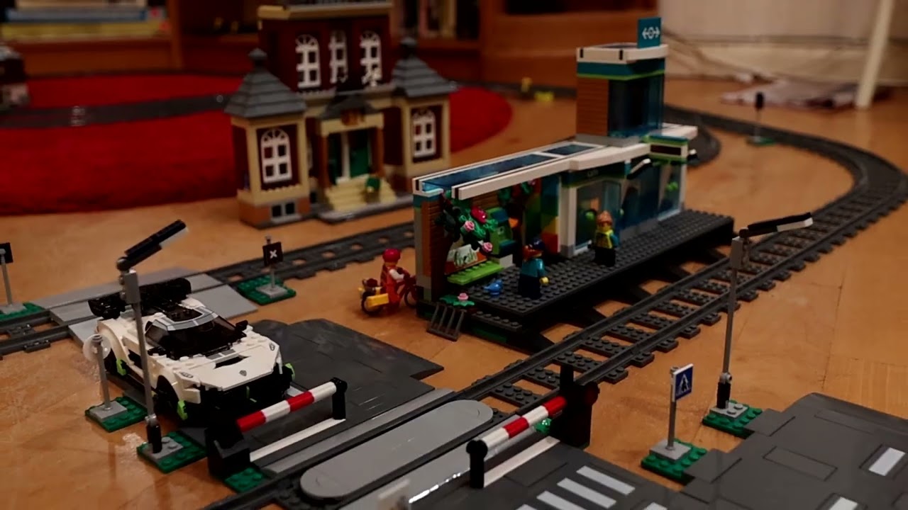 Lego train with station