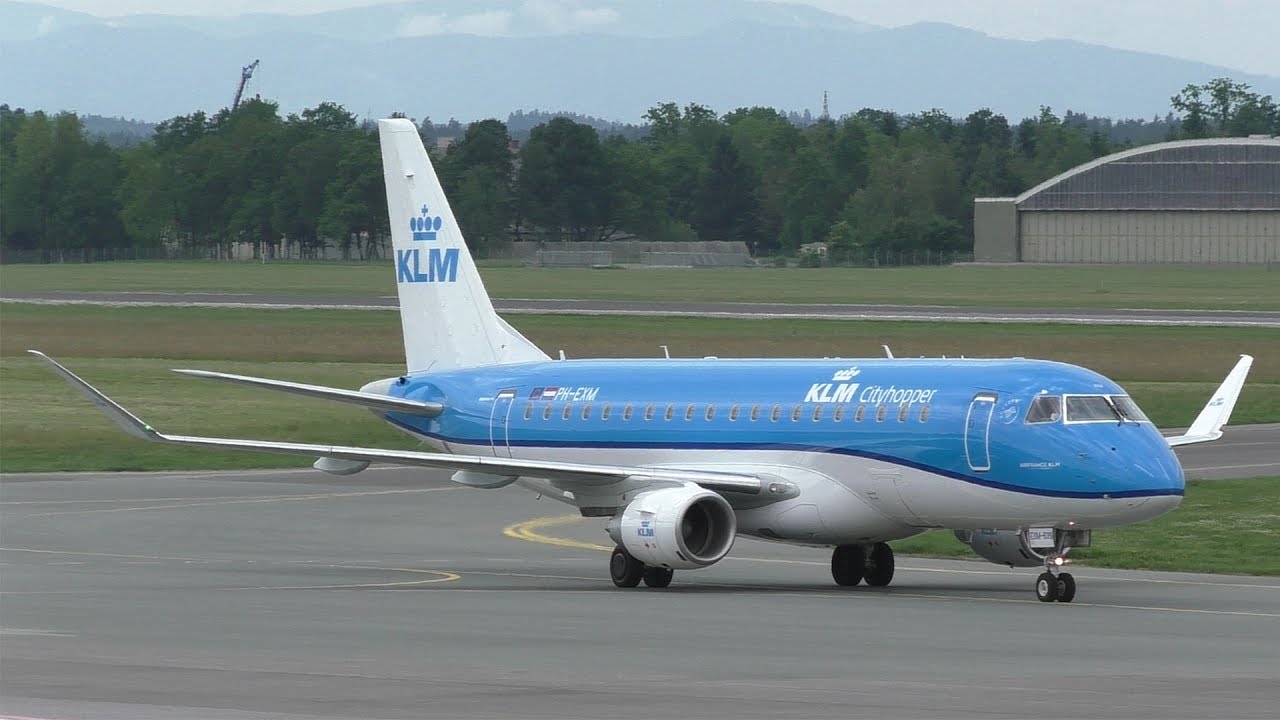 KLM Cityhopper Embraer 175 landing at Graz Airport | PH-EXM