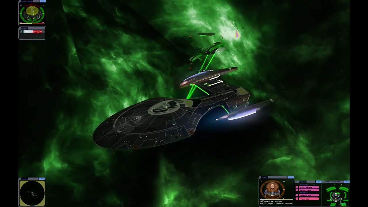 25th Century USS Fuoco vs Klingon Ships | Star Trek: Bridge Commander