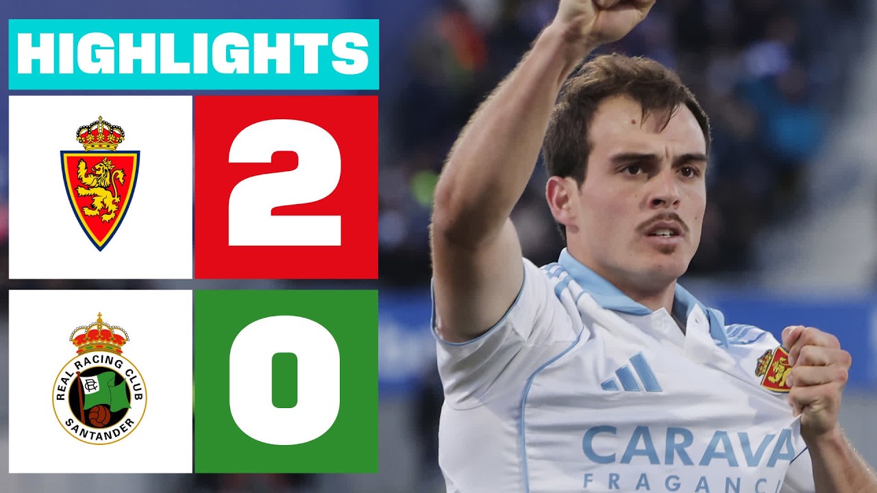 REAL ZARAGOZA 2 - 0 R. RACING CLUB | RESUMEN LALIGA HYPERMOTION