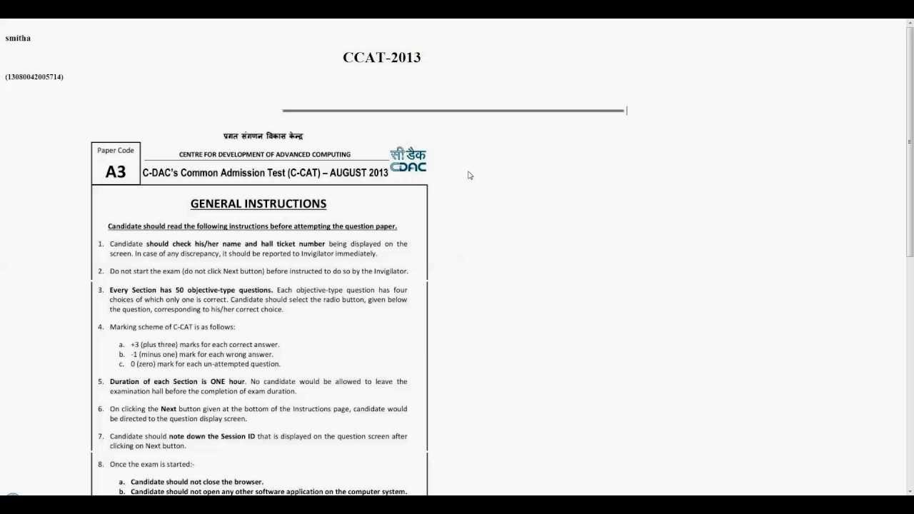 cdac exam pattern