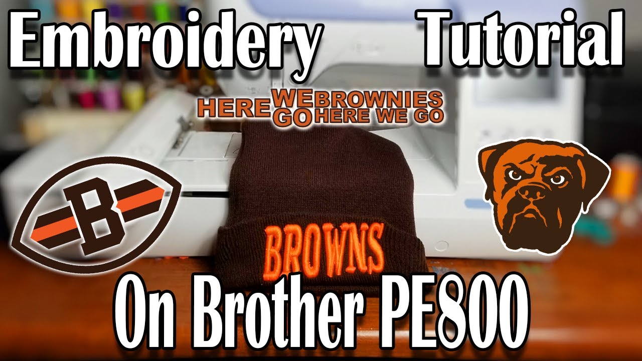 How to make an embroidery Design on the Brother PE800 (BROWNS 3D Puff Design)