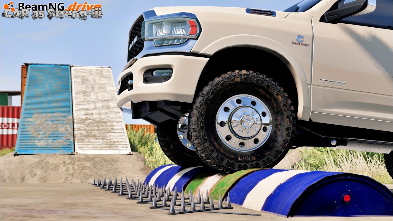 Cars Vs Spike Strip SPECIAL #03 ** Long Video -- BEAMNG DRIVE