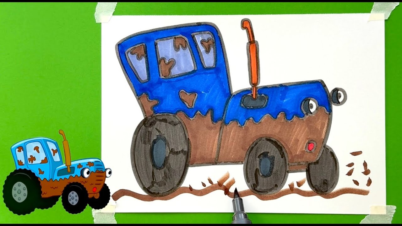 Sticker Challenge 🚜 I Tried to Draw a Blue Tractor… It Got DIRTY 😱