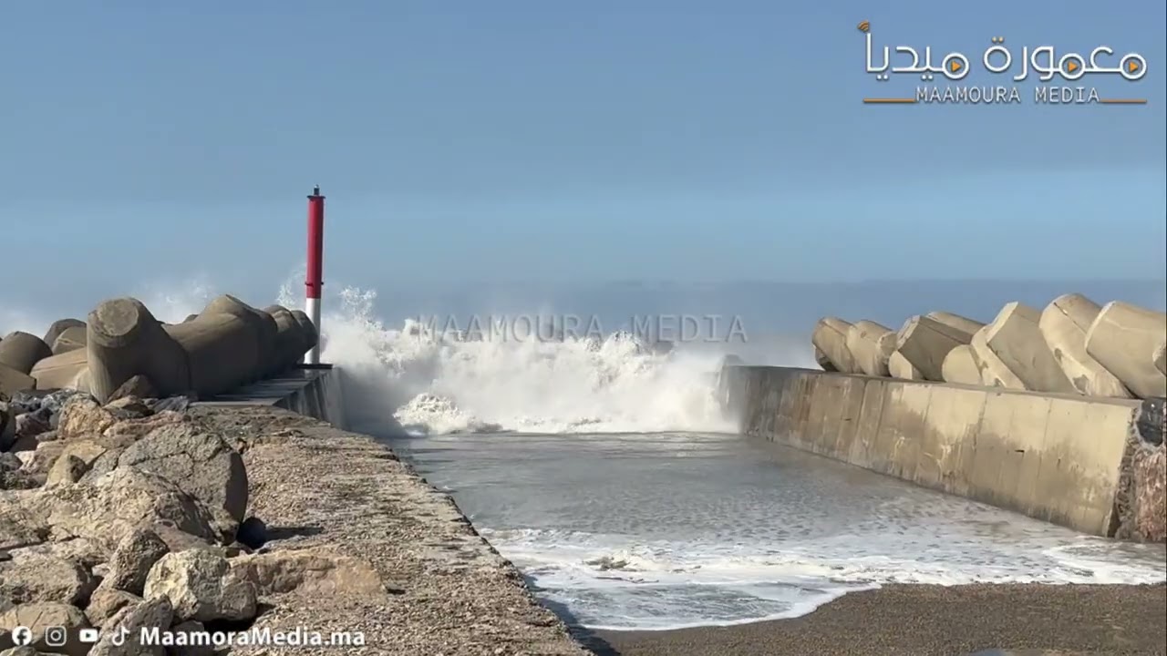 القنيطرة: ارتفاع ملحوظ في علوّ الأمواج بملتقى شاطئ شليحات ومصب نهر سبو