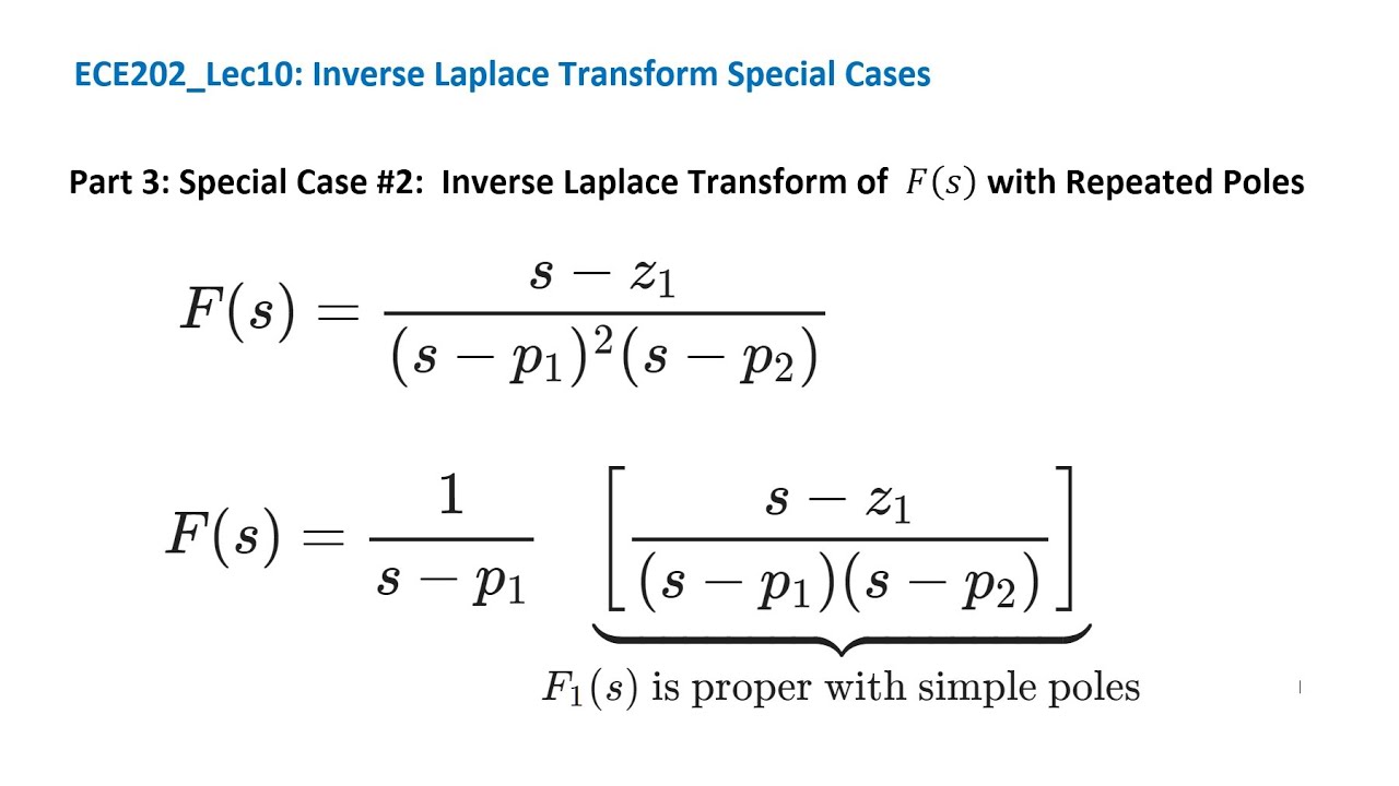ECE202_Lec10_Part 3 Inverse Laplace Transform of F(s) with Repeated Poles