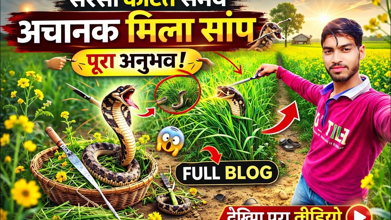 सरसों काटते टाइम अचानक से सांप   मिल गया आगे क्या होता है देखिए Full Blogg 