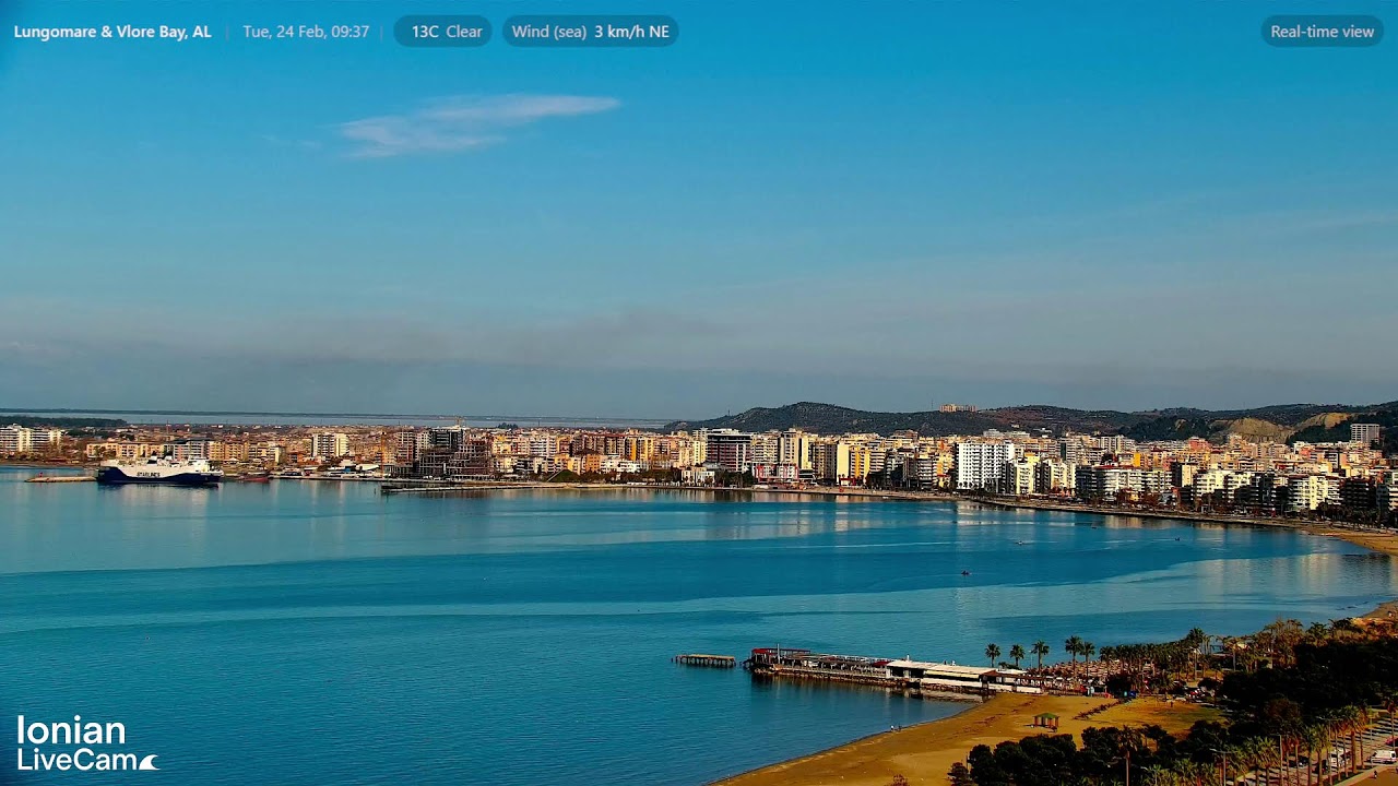 Moonlit Vlore Night 🌙 Calm Sea & Reflections | Live 4K