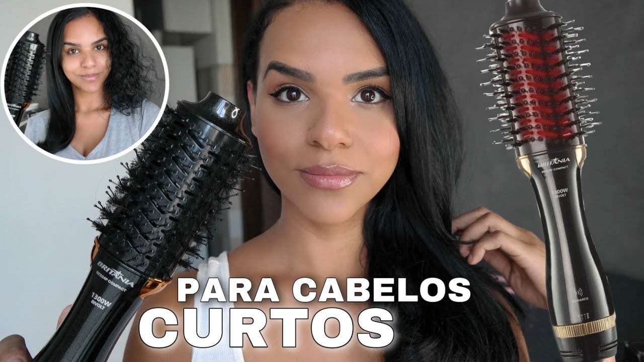 BABADO! TESTEI A NOVA ESCOVA SECADORA COMPACT DA BRITÂNIA NO MEU CABELO CACHEADO - BES24P