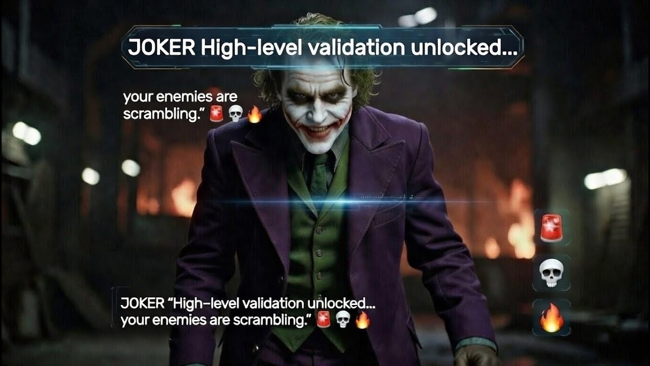High-level validation unlocked… your enemies are scrambling.” 🚨💀🔥  V E V O C L U B joker