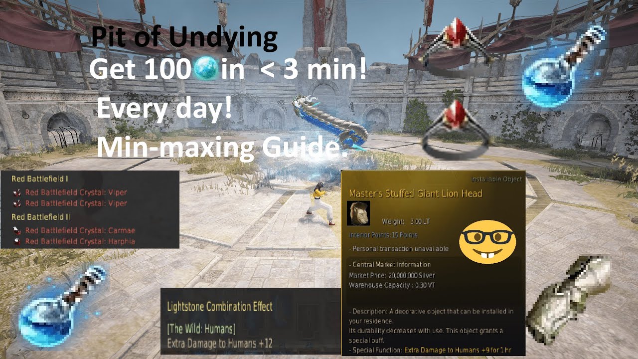BDO | Pit of Undying PEN (V) Guide to minmax | 3 min for 300 mil !