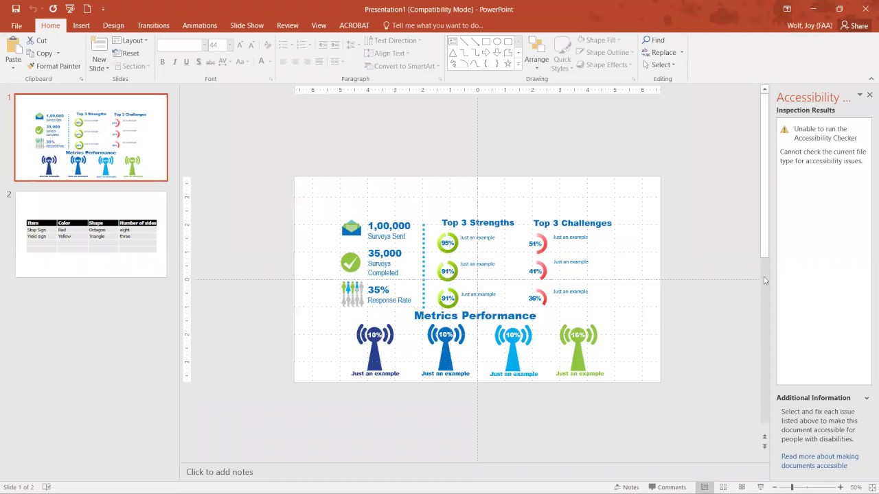 How to run an accessibility check in a PowerPoint Presentation