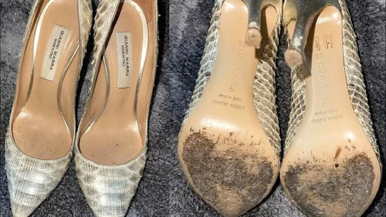 Most worn high heel pumps with dirty inside