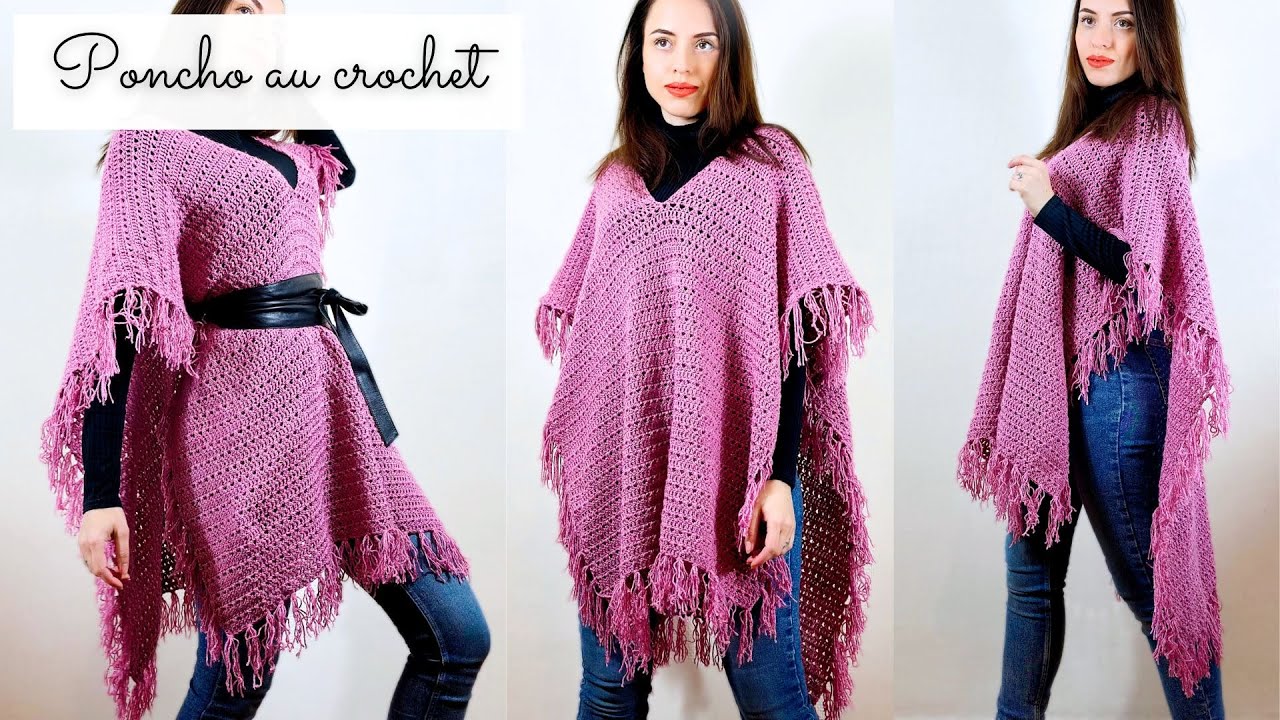 Comment faire un poncho au crochet 🧶 Tuto crochet facile spécial Débutant Tunique modèle Vanessa ✨