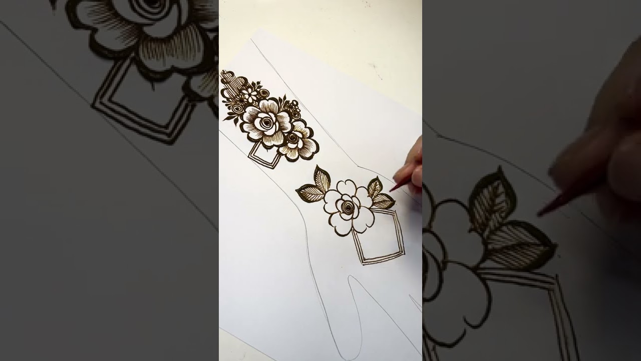Floral henna design step by step/ Floral  flowers / latest henna / unique floral mehndi design