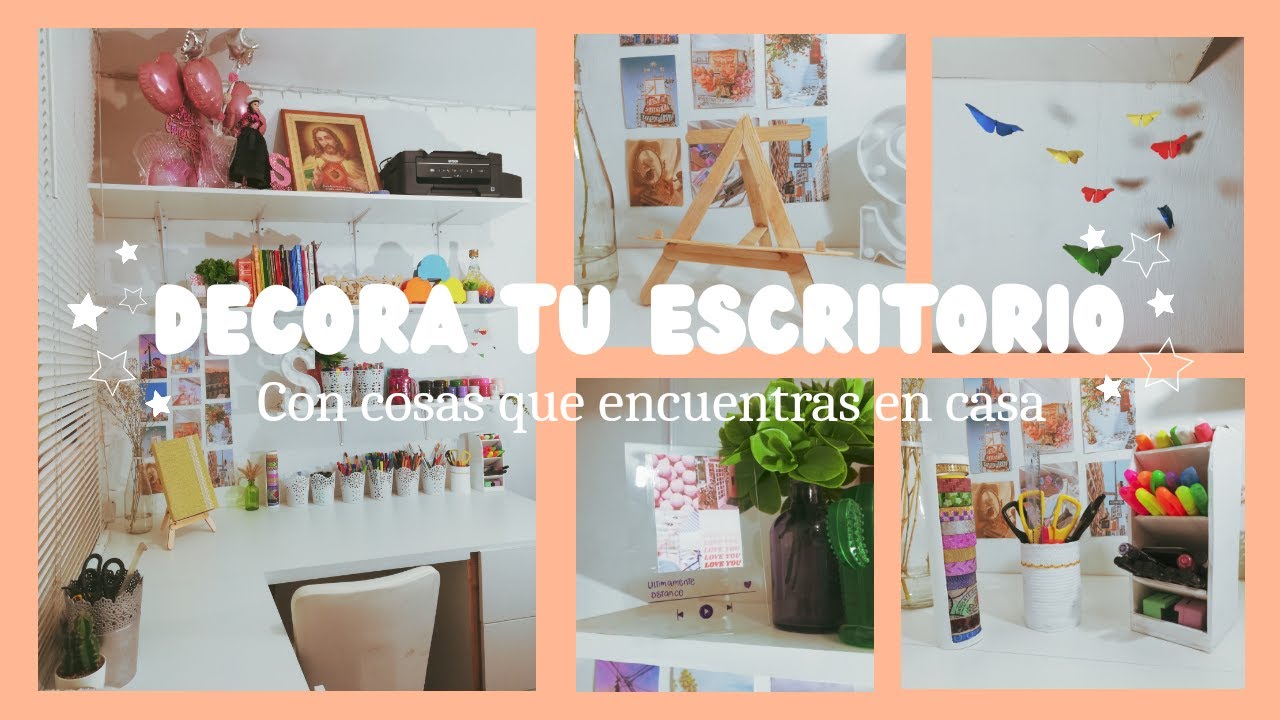 ✨Como decorar tu escritorio con *Cosas que encuentras en casa* /organizadores