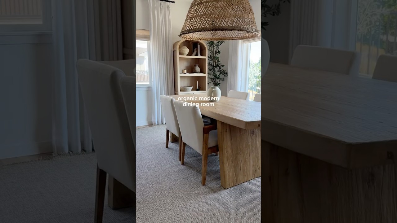 Organic Modern Dining Room 🤎 #organicmodern #diningroomdecor #neutraldecor