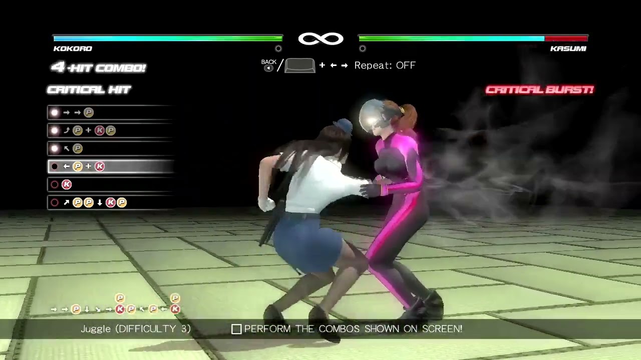 DEAD OR ALIVE 5 Last Round Kokoro Combo Challenge