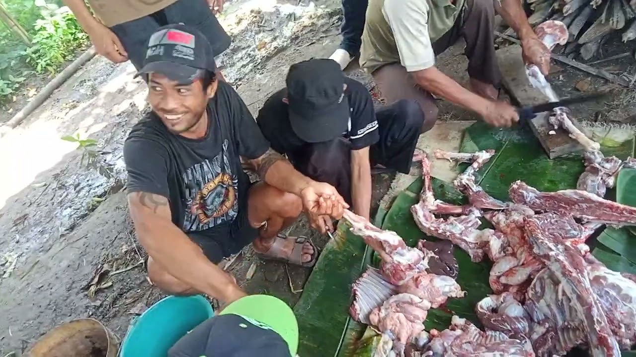 Budaya Daerah || Pemotongan Kambing saat Becek tempat Pak Sabar 