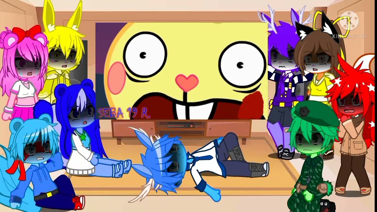 Реакция Happy tree friends на HTF amnesia | Gacha Friends