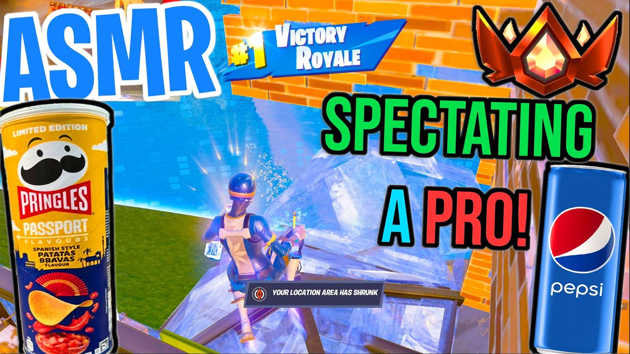 ASMR Gaming 🤩 Fortnite Spectating a Pro Champion! Pringles Mukbang Eating 🎮🎧 Relaxing Whispering 💤