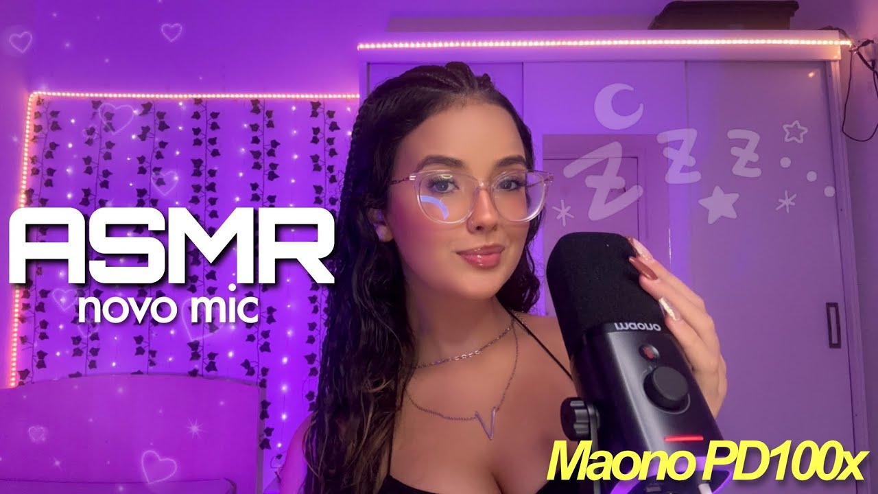 ASMR - TESTANDO O NOVO MIC DO CANAL 💗 #maono #maonopd100x