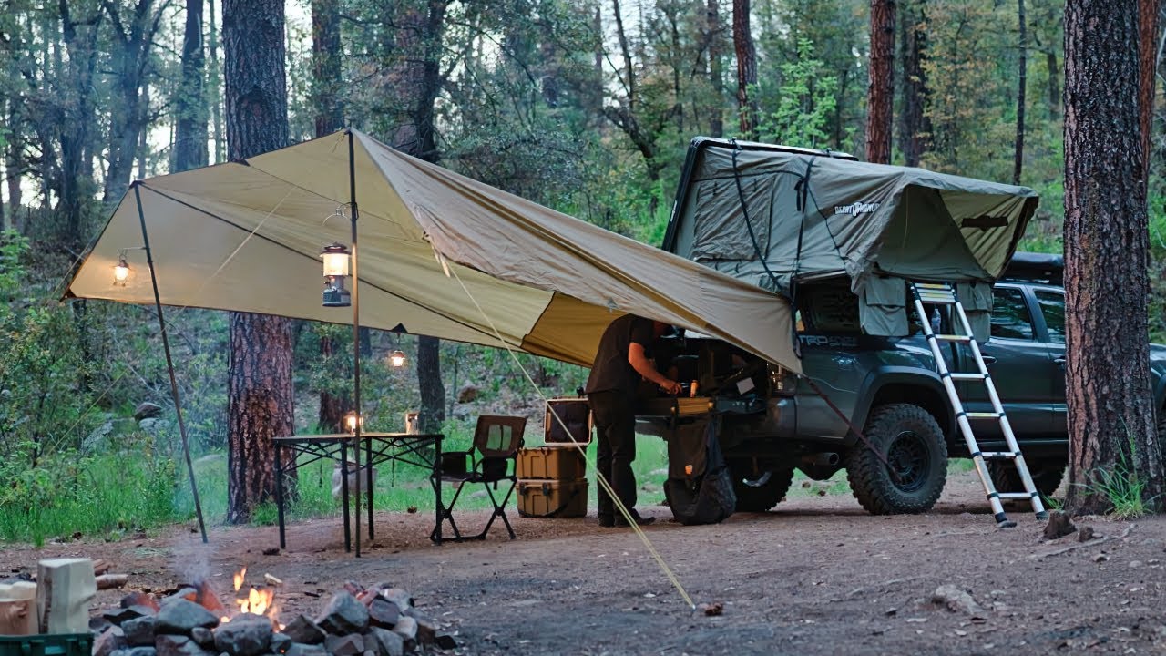 Solo Creekside Camping | Secluded and ALONE in the Forest | Nature Sounds [ASMR]
