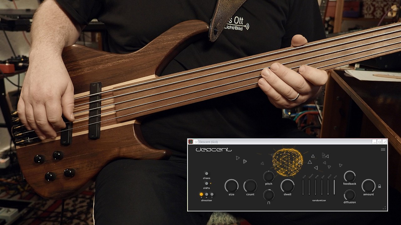 Exploring AudioDamage's AD061 Descent Granular Delay/Reverb with Fretless Bass Guitar