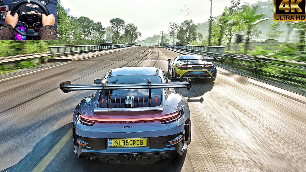 Porsche 911 GT3 vs Hypercars – Forza Horizon 5 | Ultra Realistic Moza R5 Wheel Gameplay