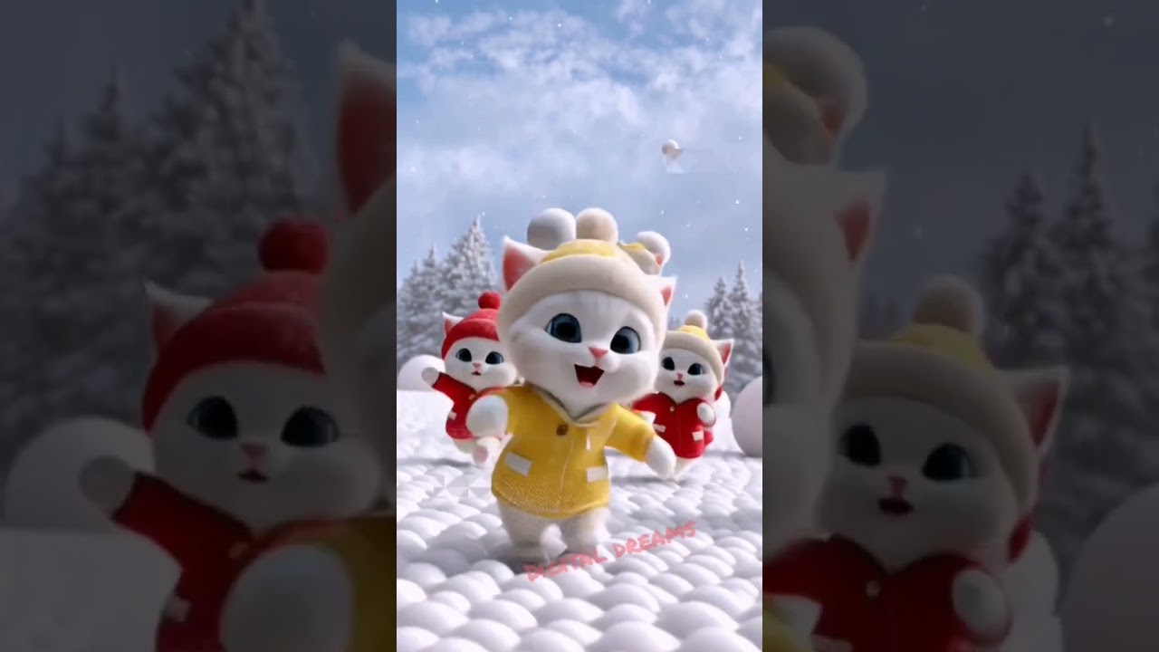 فريق الأصفر ولا الأحمر؟ معركة الثلج بدأت ❄️🐱