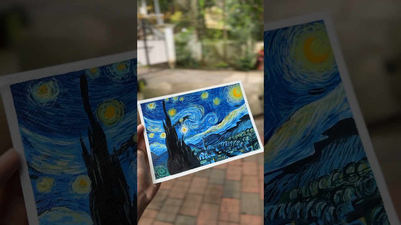 Starry night painting🩶🌙✨| Van Gogh 