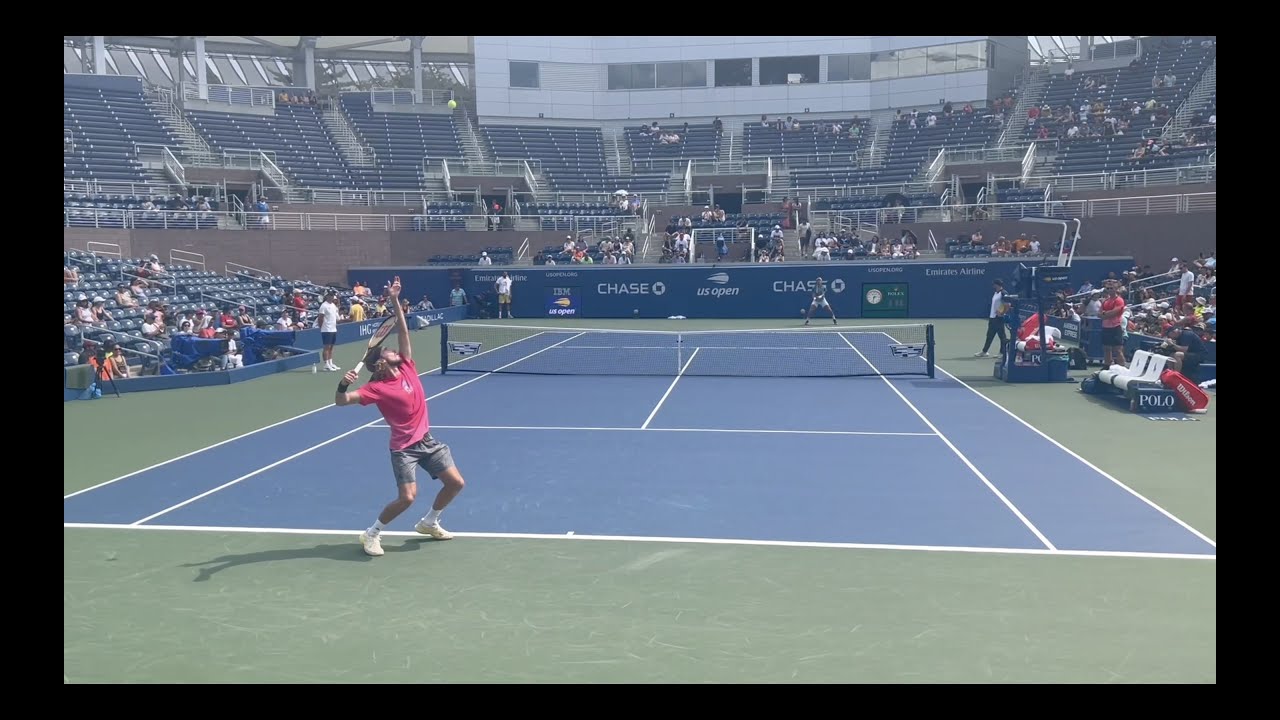 Stefanos Tsitsipas vs Borna Coric Court Level US Open 2022 Practice Match