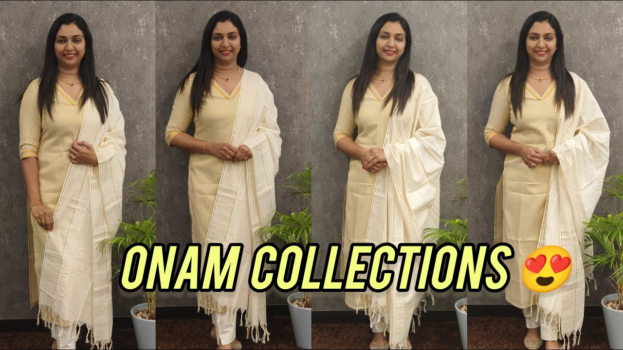 GOLDEN TISSUE UNSTITCHED SUITS , ONAM COLLECTIONS 😍 // SHOP NOW 🛍️