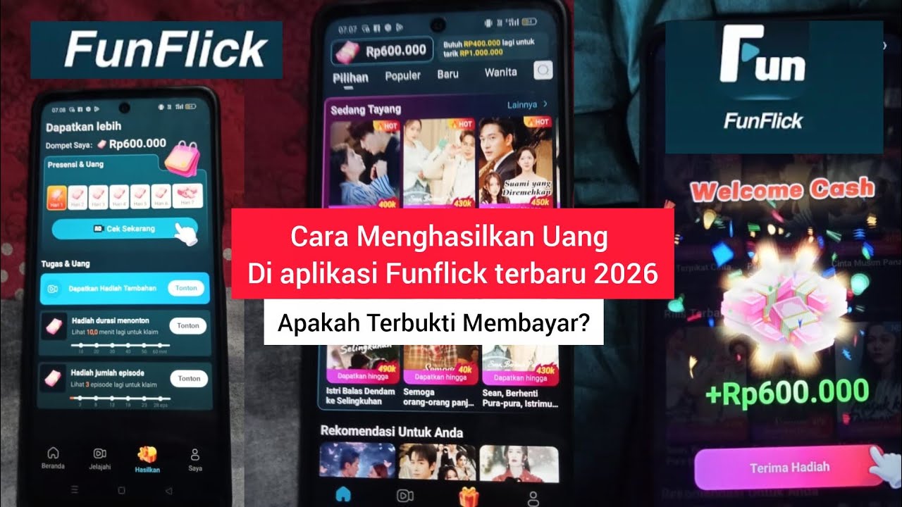LEGIT, Aplikasi FunFlick Penghasil Uang? FUNFLICK APAKAH TERBUKTI MEMBAYAR?