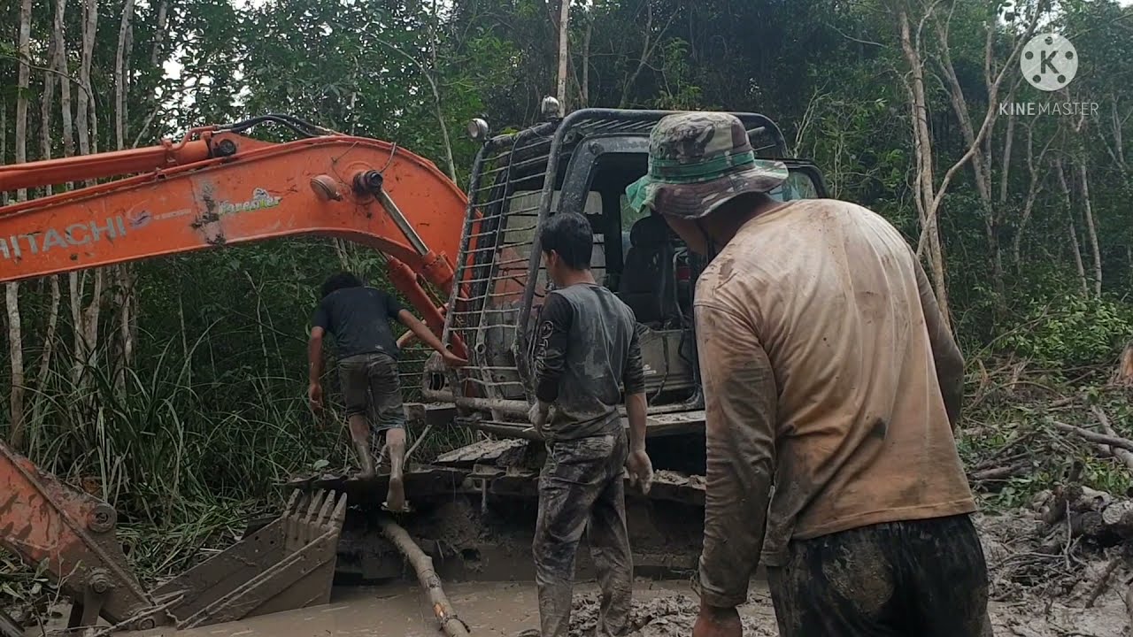 excavator lepas track di rawa ini solusi nya