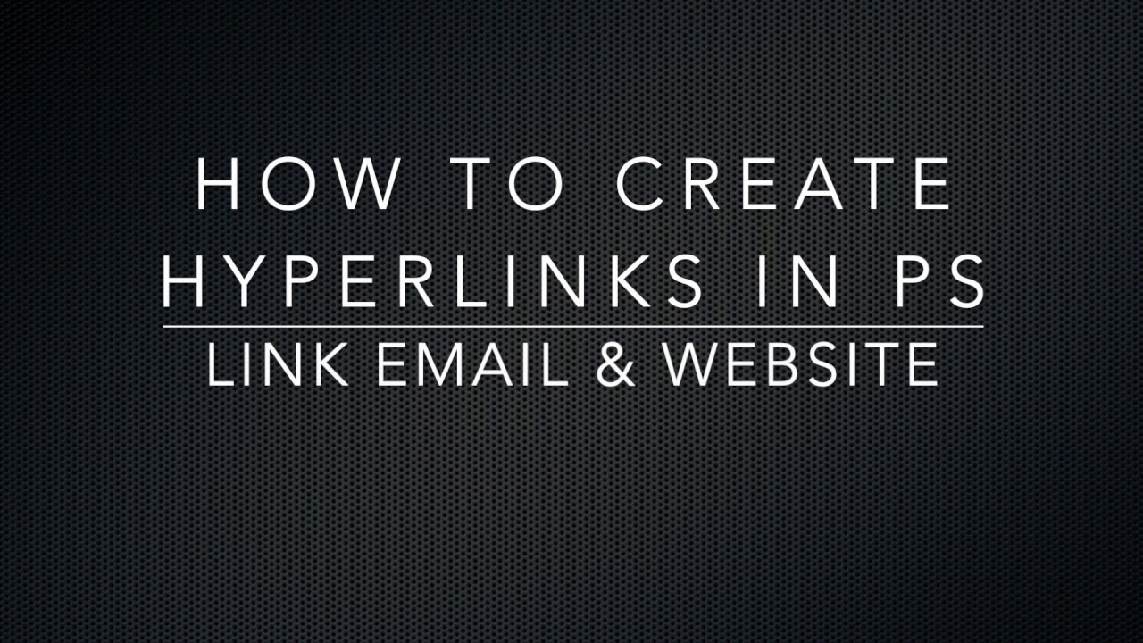 How to insert hyperlinks in Photoshop for PDF