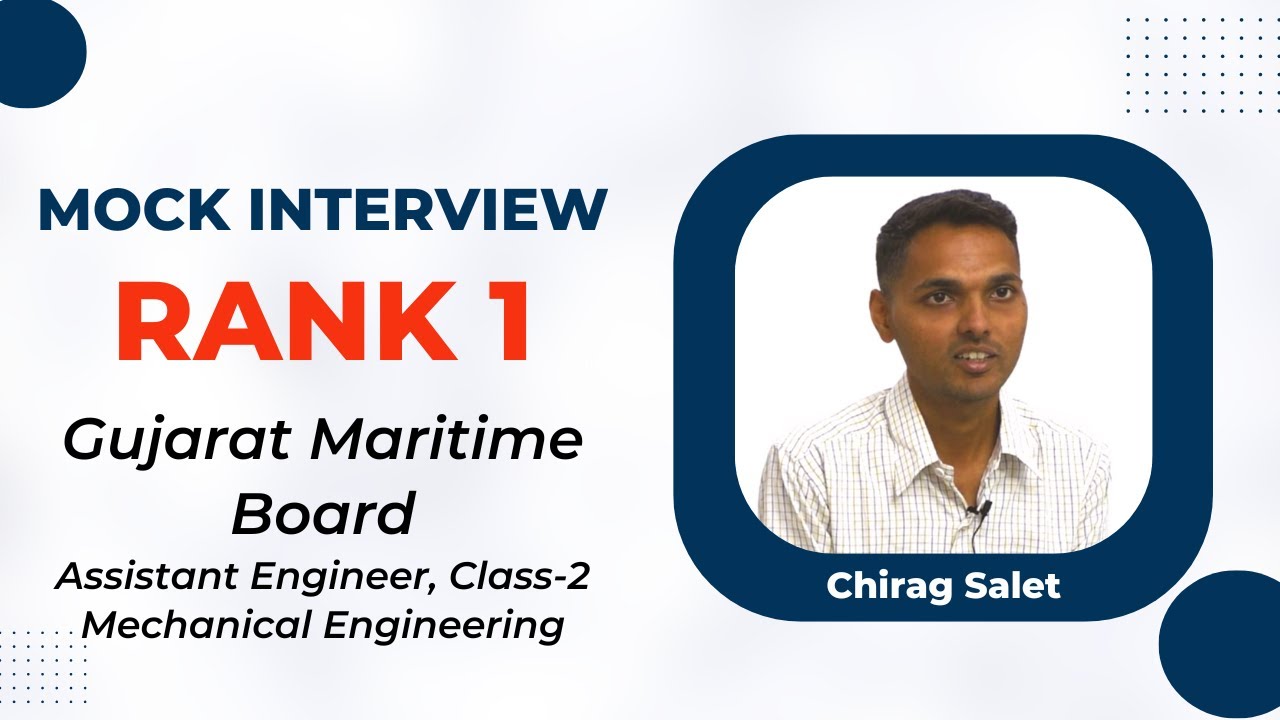 Chirag Salet, Rank 1 | GMB Assistant Engineer | Mechanical Engineering | Mock Interview