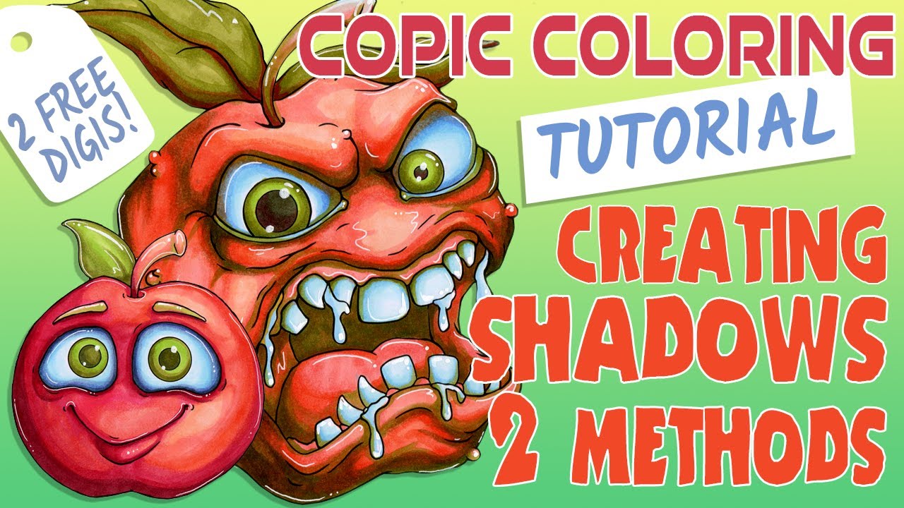 COPIC TUTORIAL - COPIC SHADING - 2 Methods for making great shadows using copic markers.