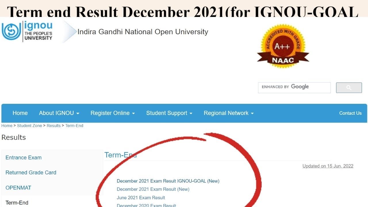 IGNOU GOAL result out! | IGNOU-GOAL December 2021 Exam Result | IGNOU-GOAL Result update