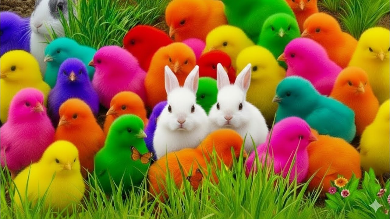 Ayam Lucu, ayam warna warni, ayam rainbow, kelinci lucu, bebek lucu, ikan koi, Hewan Lucu
