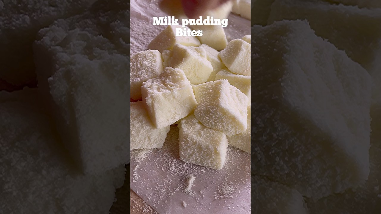 * NO GELATINE,NO AGAR AGAR *JIGGLY MILK PUDDING BITES