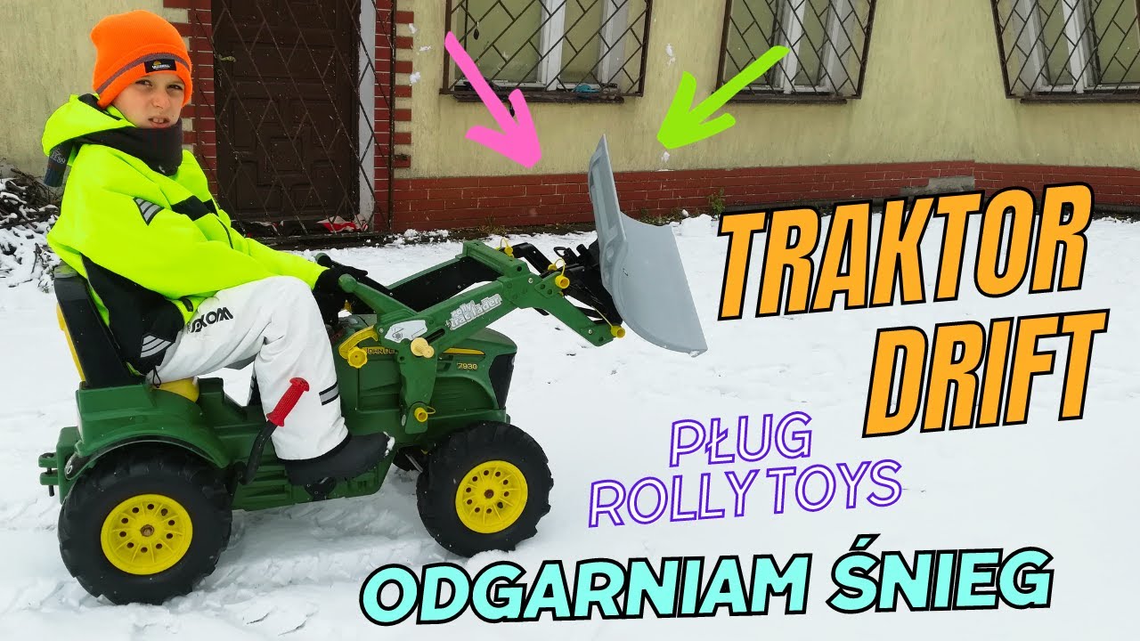 Дрифт с трактором по снегу | Я лопатой снег | Плуг Rolly Toys