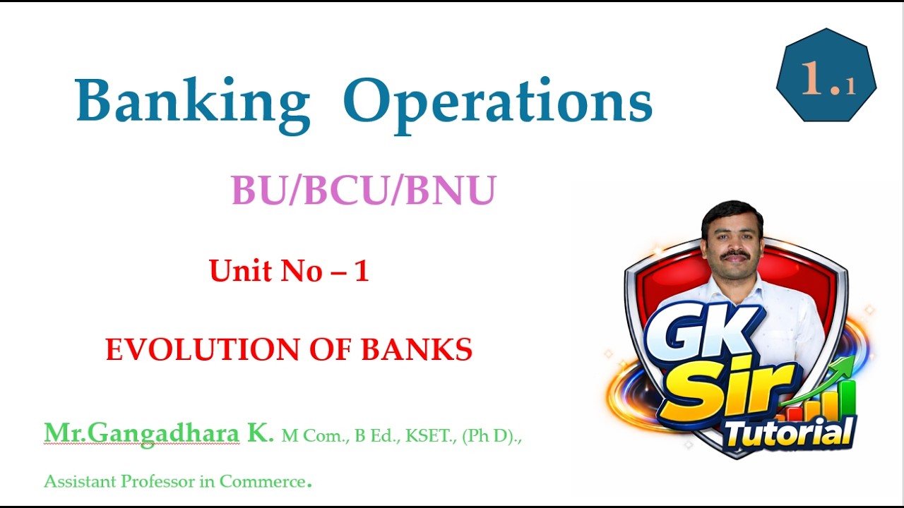 Unit - 1 Banking Operations - Evolution Of Banks