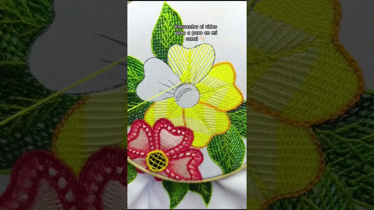 Bordados para flores tutoriales paso a paso en mi canal #embroidery #bordado #handbroidery #art