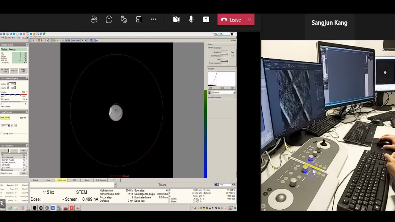 High resolution STEM imaging with probe corrector