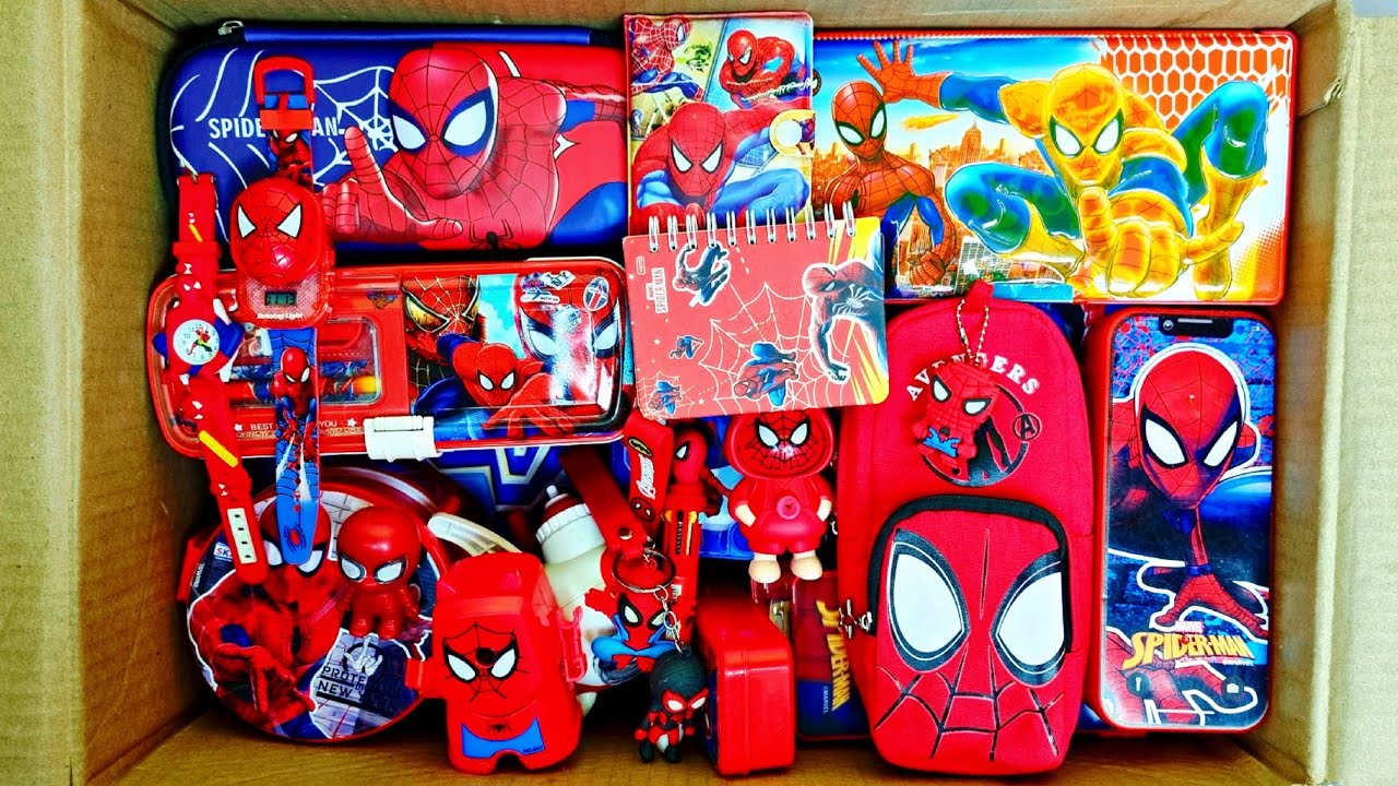 Spiderman stationery, toys & gadgets - pencil box, sharpner, eraser, colour pencils, wax crayons etc